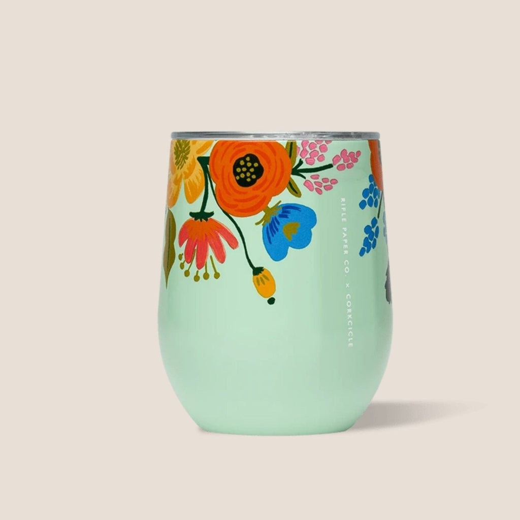 Giftmix Floral stemless wine cup - Elegant and colorful glassware for enjoying your favorite wines